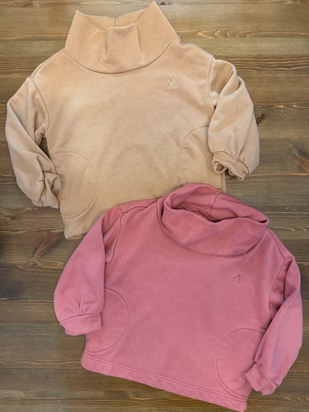 Baby GAP Tan and Mauve Mock Neck Sweatshirts (18-24M)